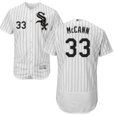 White Sox #33 James McCann White(Black Strip) Flexbase Authentic Collection Stitched Baseball Jersey