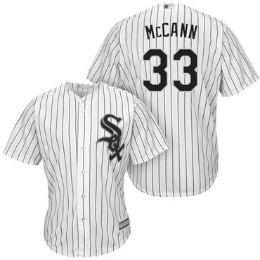 White Sox #33 James McCann White(Black Strip) New Cool Base Stitched Baseball Jersey