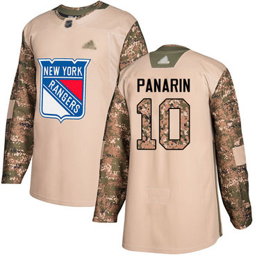 Rangers #10 Artemi Panarin Camo Authentic 2017 Veterans Day Stitched Hockey Jersey