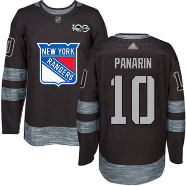 Rangers #10 Artemi Panarin Black 1917-2017 100th Anniversary Stitched Hockey Jersey
