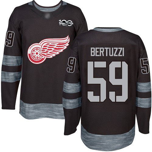 Red Wings #59 Tyler Bertuzzi Black 1917-2017 100th Anniversary Stitched Hockey Jersey