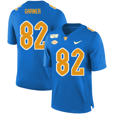 Pittsburgh Panthers 82 Manasseh Garner Blue 150th Anniversary Patch Nike College Football Jersey