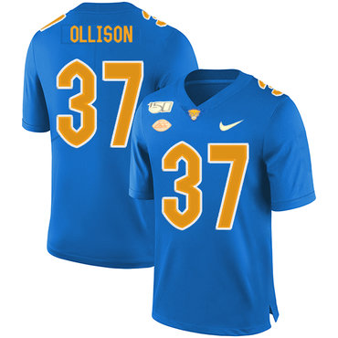 Pittsburgh Panthers 37 Qadree Ollison Blue 150th Anniversary Patch Nike College Football Jersey