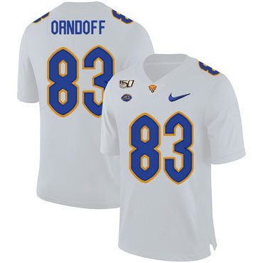 Pittsburgh Panthers 83 Scott Orndoff White 150th Anniversary Patch Nike College Football Jersey