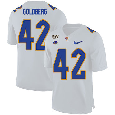 Pittsburgh Panthers 42 Marshall Goldberg White 150th Anniversary Patch Nike College Football Jersey