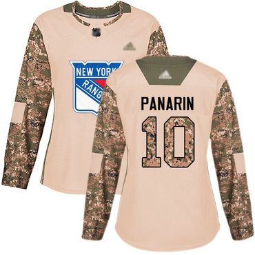 Rangers #10 Artemi Panarin Camo Authentic 2017 Veterans Day Women's Stitched Hockey Jersey