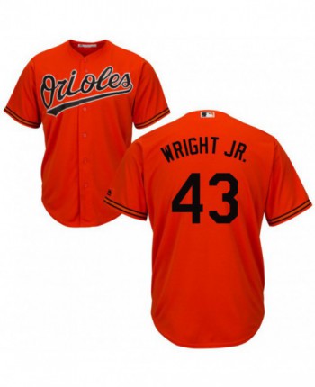 Men's Majestic Baltimore Orioles #43 Mike Wright Jr. Replica Orange Cool Base Jersey