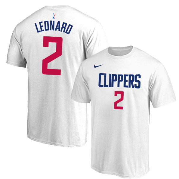 Los Angeles Clippers 2 Kawhi Leonard White Nike T-Shirt