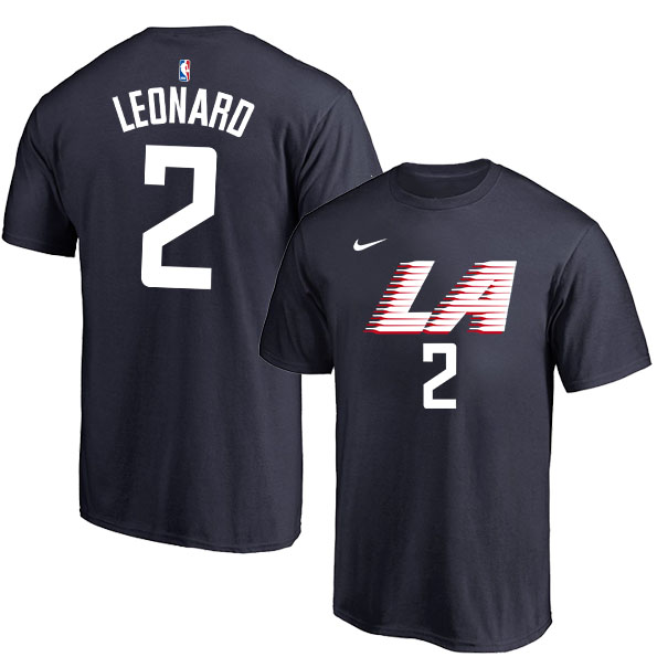 Los Angeles Clippers 2 Kawhi Leonard Black City Edition Nike T-Shirt
