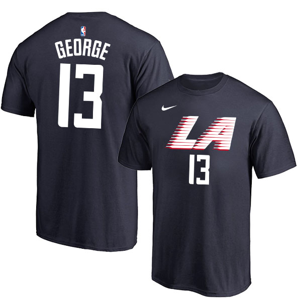 Los Angeles Clippers 13 Paul George Black City Edition Nike T-Shirt