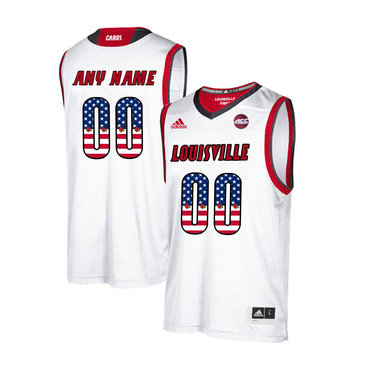 Louisville Cardinals Customized White USA Flag College Basketball Jersey