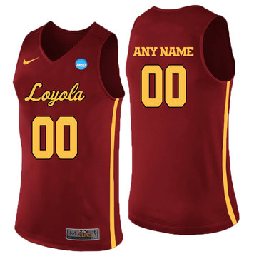 Loyola (Chi) Ramblers Red Men's Customized College Basketball Jersey