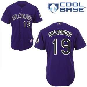 Men's Colorado Rockies #19 Ryan Spilborghs Purple Alternate Stitched MLB Majestic Cool Base Jersey