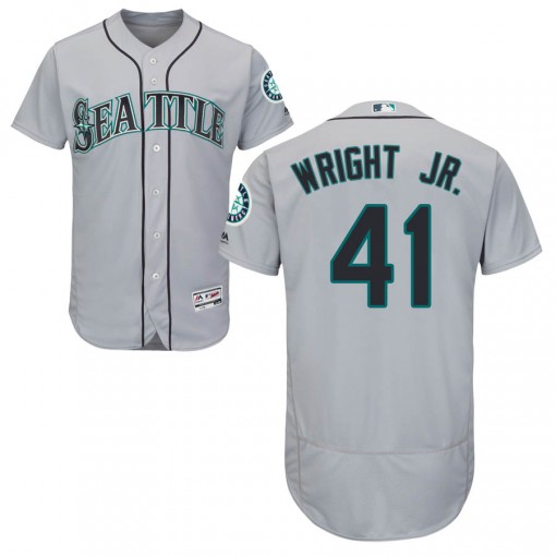 Youth Seattle Mariners #41 Mike Wright Jr. Authentic Gray Flex Base Road Collection Jersey