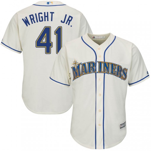 Youth Seattle Mariners #41 Mike Wright Jr. Replica Cream Cool Base Alternate Jersey