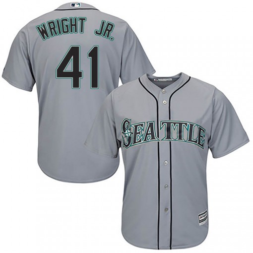 Youth Seattle Mariners #41 Mike Wright Jr. Replica Gray Cool Base Road Jersey