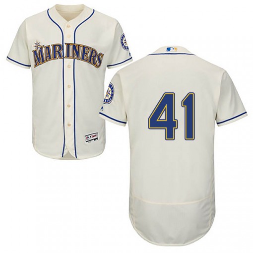 Youth Seattle Mariners #41 Mike Wright Jr. Authentic Cream Flex Base Alternate Collection Jersey