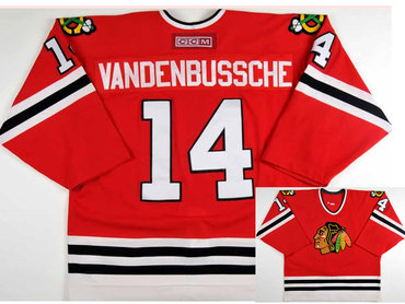 Men's Chicago Blackhawks #14 Ryan Vandenbussche CCM Throwback NHL Hockey Jersey