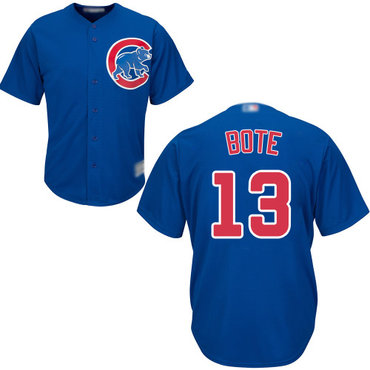 Cubs #13 David Bote Blue New Cool Base Stitched Baseball Jersey