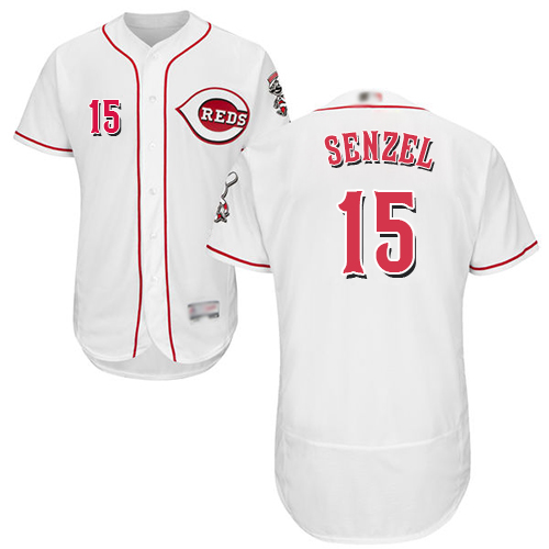 Reds #15 Nick Senzel White Flexbase Authentic Collection Stitched Baseball Jersey
