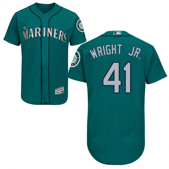 Men's Authentic Seattle Mariners #41 Mike Wright Jr. Majestic Flex Base Alternate Collection Green Jersey