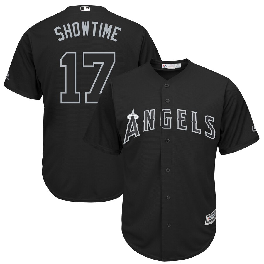 Men's Los Angeles Angels of Anaheim 17 Shohei Ohtani Showtime Black 2019 Players' Weekend Player Jersey