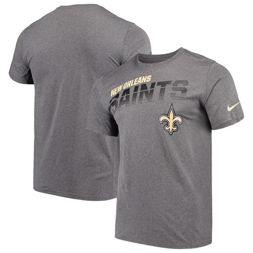 New Orleans Saints Nike Sideline Line of Scrimmage Legend Performance T Shirt Heathered Gray