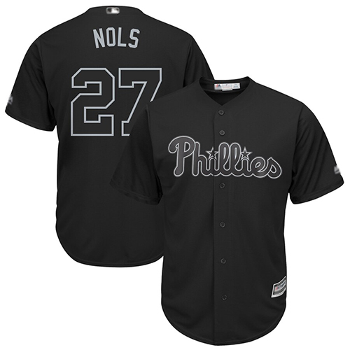 Phillies #27 Aaron Nola Black Nols Players Weekend Cool Base Stitched Baseball Jersey