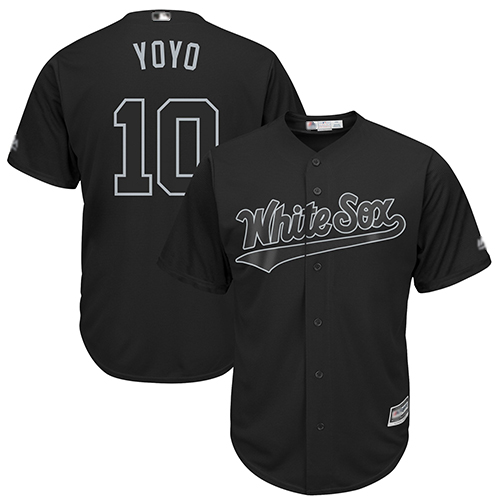 White Sox #10 Yoan Moncada Black Yoyo Players Weekend Cool Base Stitched Baseball Jersey