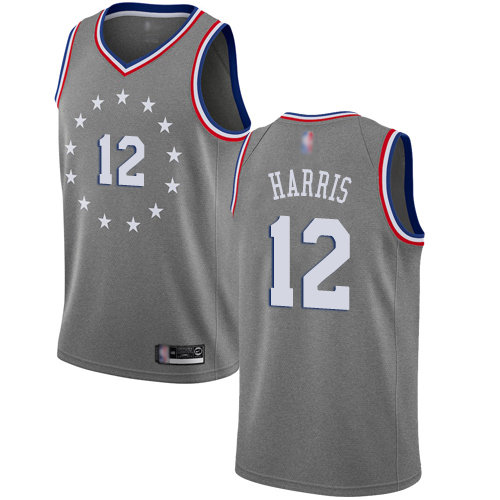 76ers #12 Tobias Harris Gray Basketball Swingman City Edition 2018-19 Jersey
