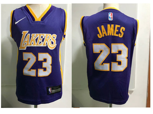 Los Angeles Lakers #23 LeBron James Purple Toddlers Jersey