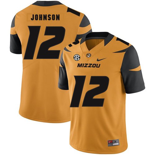 Missouri Tigers 12 Johnathon Johnson Gold Nike College Football Jersey