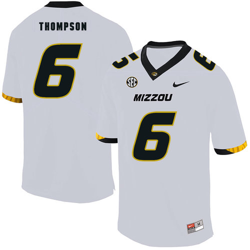Missouri Tigers 6 Khmari Thompson White Nike College Football Jersey