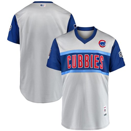 Men's Chicago Cubs Blank Gray 2019 MLB Little League Classic Team Jersey