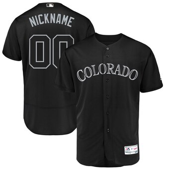 Colorado Rockies Majestic 2019 Players' Weekend Flex Base Authentic Roster Custom Black Jersey