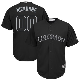 Colorado Rockies Majestic 2019 Players' Weekend Cool Base Roster Custom Black Jersey
