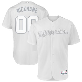 Milwaukee Brewers Majestic 2019 Players' Weekend Flex Base Authentic Roster Custom White Jersey