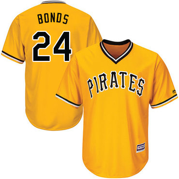 Size 4XL Pirates #24 Barry Bonds Gold Cool Base Stitched Baseball Jersey