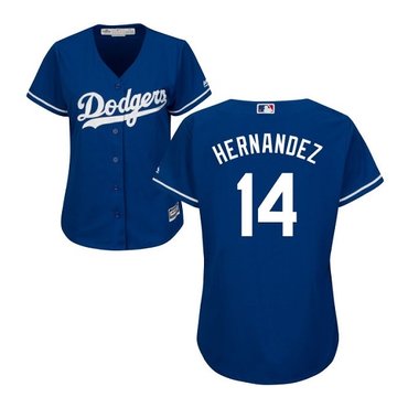 Women's Replica Los Angeles Dodgers #14 Enrique Hernandez Majestic Alternate Cool Base Royal Blue Jersey