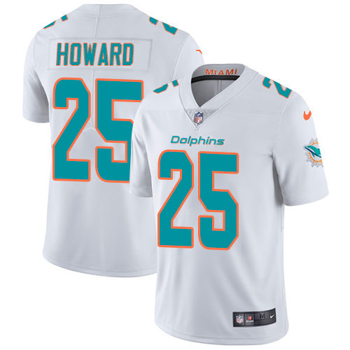 Youth Dolphins #25 Xavien Howard White Stitched Football Vapor Untouchable Limited Jersey