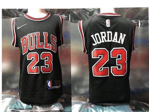 Youth Chicago Bulls #23 Michael Jordan Black kids Jersey