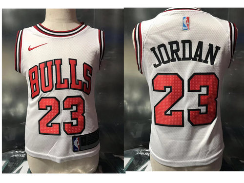 Chicago Bulls #23 Michael Jordan White kids Jersey