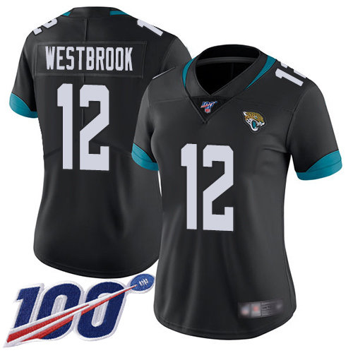 Nike Jaguars #12 Dede Westbrook Black Team Color Women's Stitched NFL 100th Season Vapor Limited Jersey