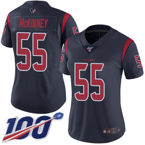 Nike Texans #55 Benardrick McKinney Navy Blue Women's Stitched NFL Limited Rush 100th Season Jersey
