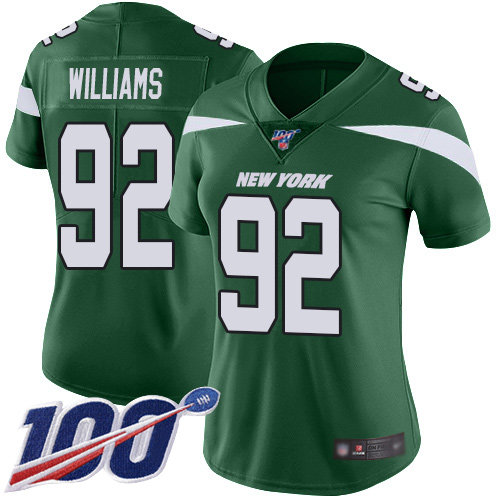 Nike Jets #92 Leonard Williams Green Team Color Women's Stitched NFL 100th Season Vapor Limited Jersey