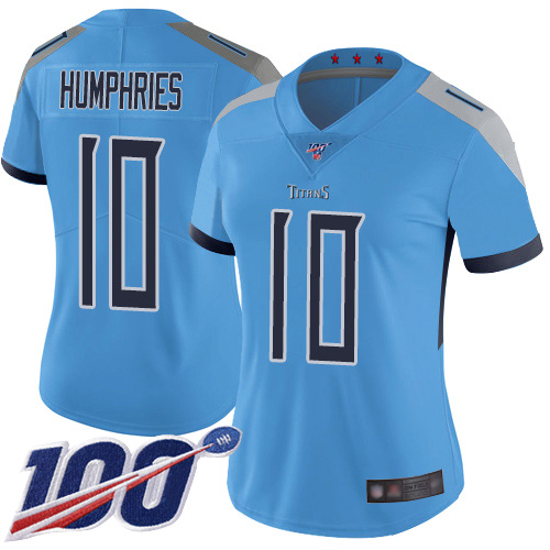 Titans #10 Adam Humphries Light Blue Alternate Women's Stitched Football 100th Season Vapor Limited Jersey
