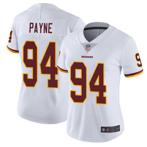 Redskins #94 Da'Ron Payne White Women's Stitched Football Vapor Untouchable Limited Jersey$20.99