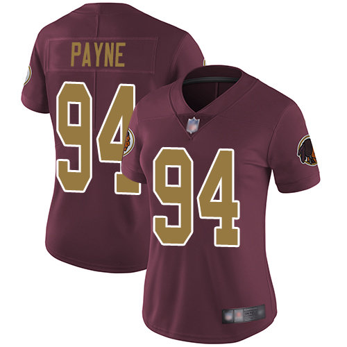 Redskins #94 Da'Ron Payne Burgundy Red Alternate Women's Stitched Football Vapor Untouchable Limited Jersey$20.99