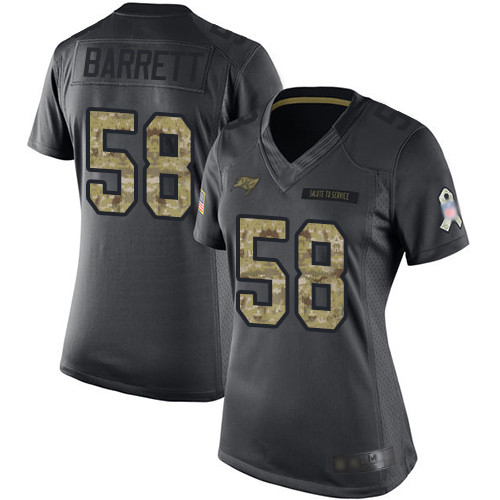 Buccaneers #58 Shaquil Barrett Black Women's Stitched Football Limited 2016 Salute to Service Jersey
