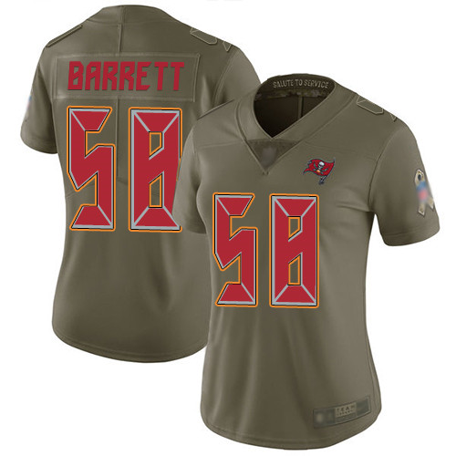 Buccaneers #58 Shaquil Barrett Olive Women's Stitched Football Limited 2017 Salute to Service Jersey